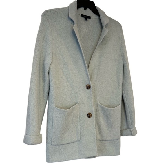 Ann Taylor Jackets & Blazers - Ann Taylor Sage Green Knit Blazer Cardigan Sweater Pockets Small RN77379